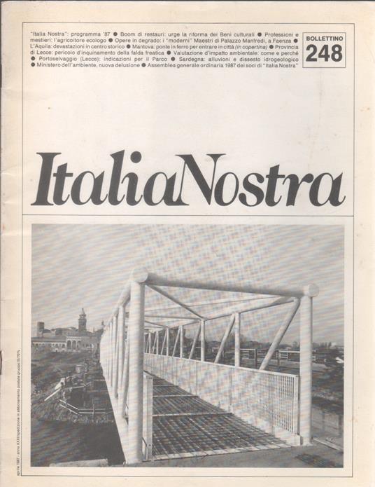 Italia Nostra. Bollettino n. 548, aprile 1987 - copertina