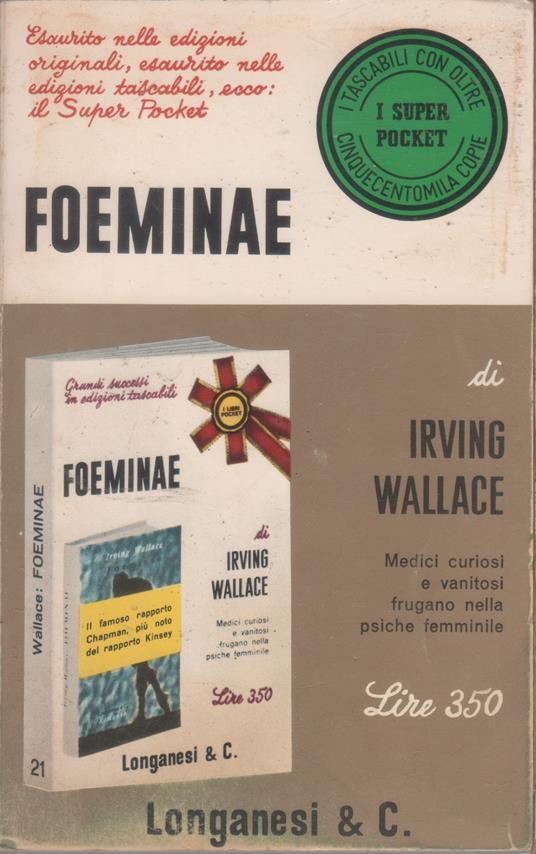 Foeminae - Irving Wallace - Irving Wallace - copertina