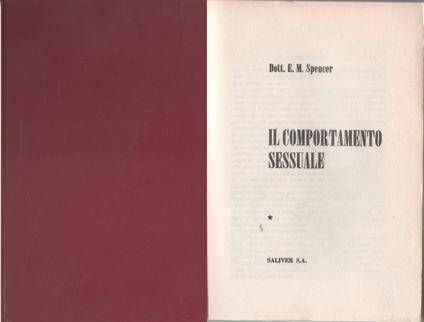 Il comportamento sessuale - E.M. Spencer - copertina