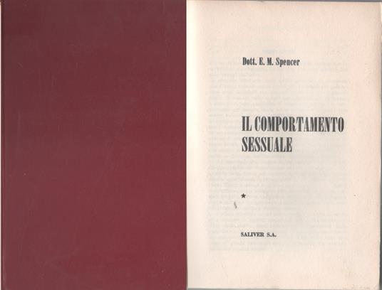 Il comportamento sessuale - E.M. Spencer - copertina