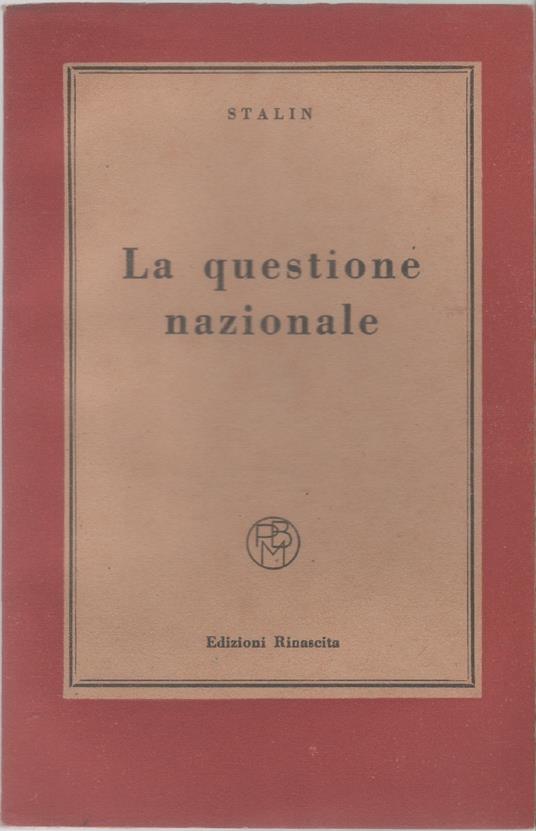 La questione nazionale - Stalin - Stalin - copertina
