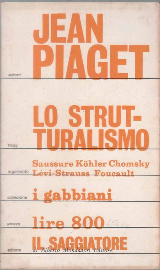 Lo strutturalismo - J. Piaget - copertina