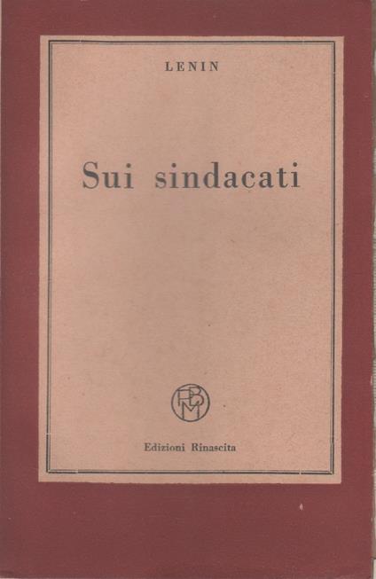 Sui sindacati - Lenin - Lenin - copertina