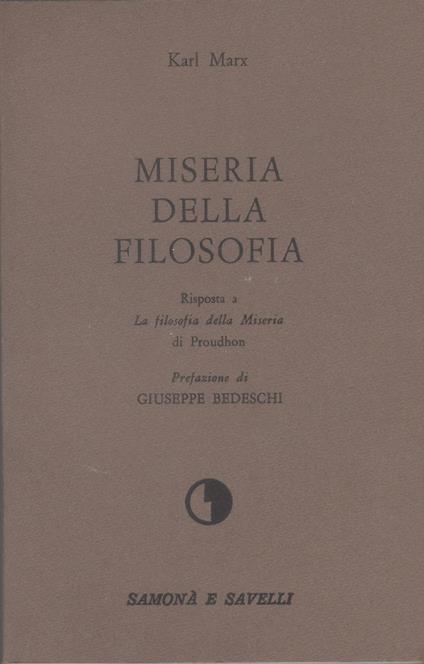 Miseria della filosofia - Karl Marx - Karl Marx - copertina