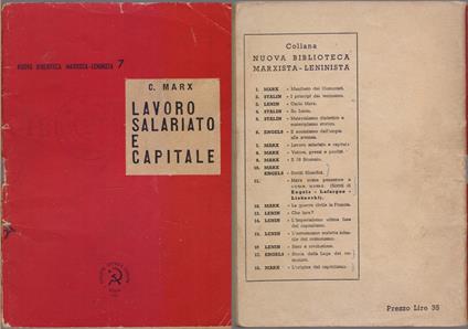 Lavoro salariato e capitale - Karl Marx - Karl Marx - copertina