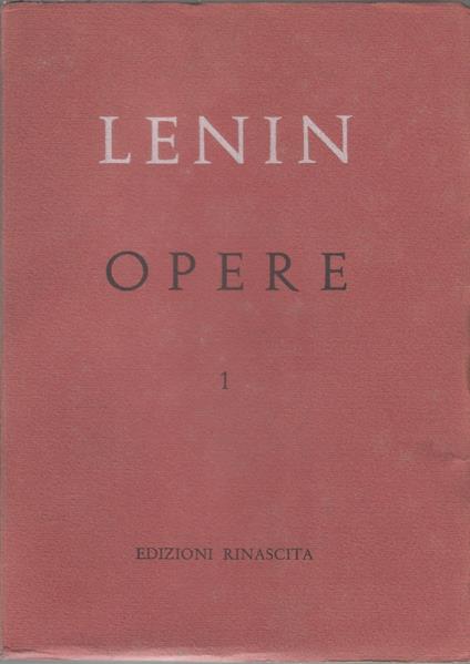 Lenin, Opere complete. Vol. 1 1893/1894 - Lenin - copertina