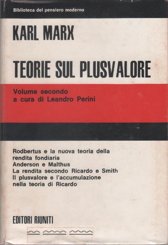Teorie del plusvalore. Volume secondo - Karl Marx - copertina