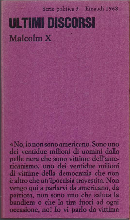 Ultimi discorsi Malcolm X - Malcolm X - copertina