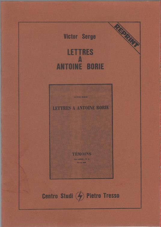 Lettres à Antoine Borie - Victor Serge - Victor Serge - copertina