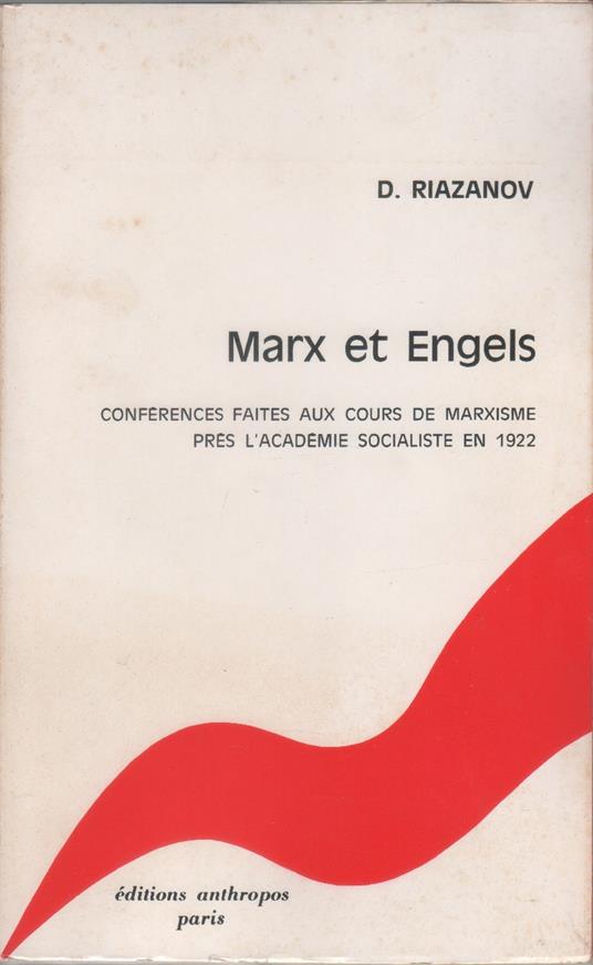 Marx et Engels - D. Riazanov - copertina