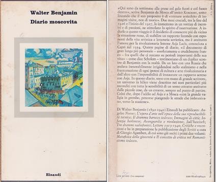 Diario moscovita - Walter Benjamin - Walter Benjamin - copertina