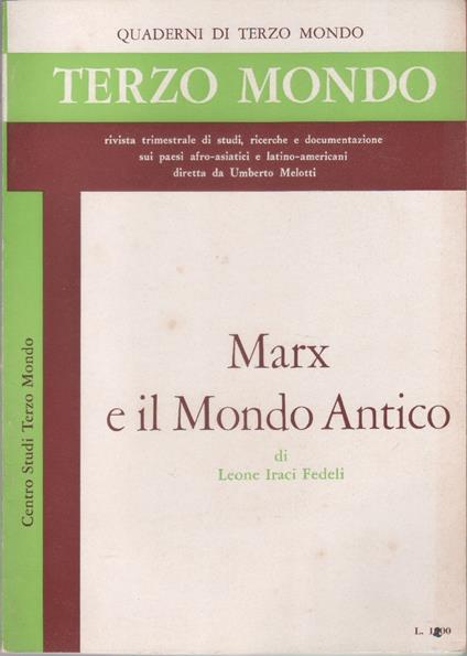 Marx e il Mondo Antico - copertina