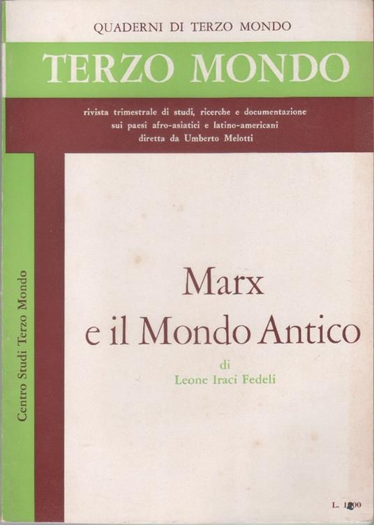 Marx e il Mondo Antico - copertina