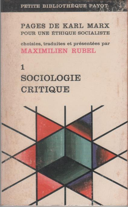 Pages de Karl Marx pour une étude socialiste - 1 : Sociologie critique - copertina
