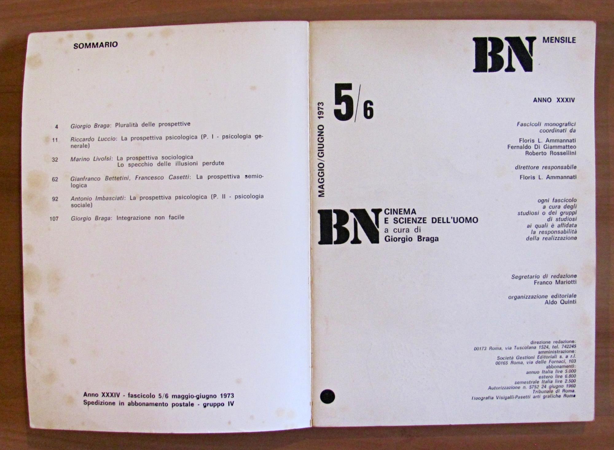 Bn - Cinema E Scienze Dell'Uomo