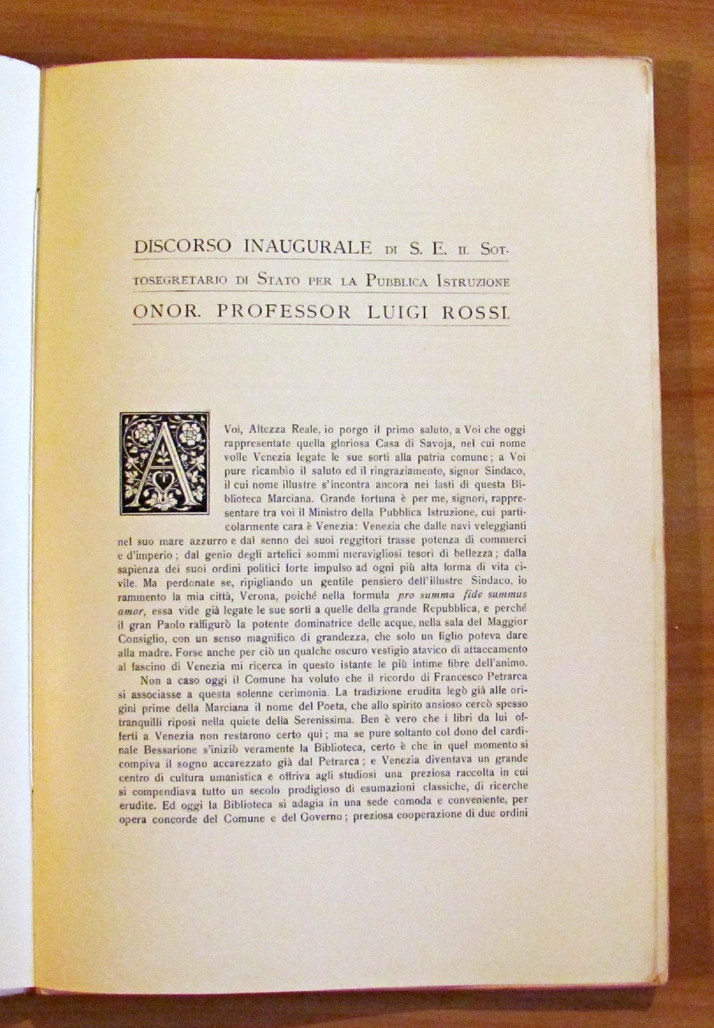 La Biblioteca Marciana Nella Sua Nuova Sede - Xxvii Aprile 1905 Di: Biblioteca Nazionale Marciana