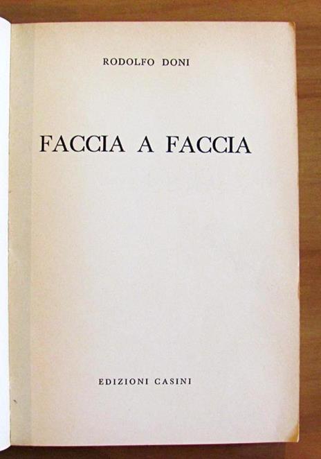 Faccia A Faccia - Collana Nuovo Arcobaleno - Rodolfo Doni - 2