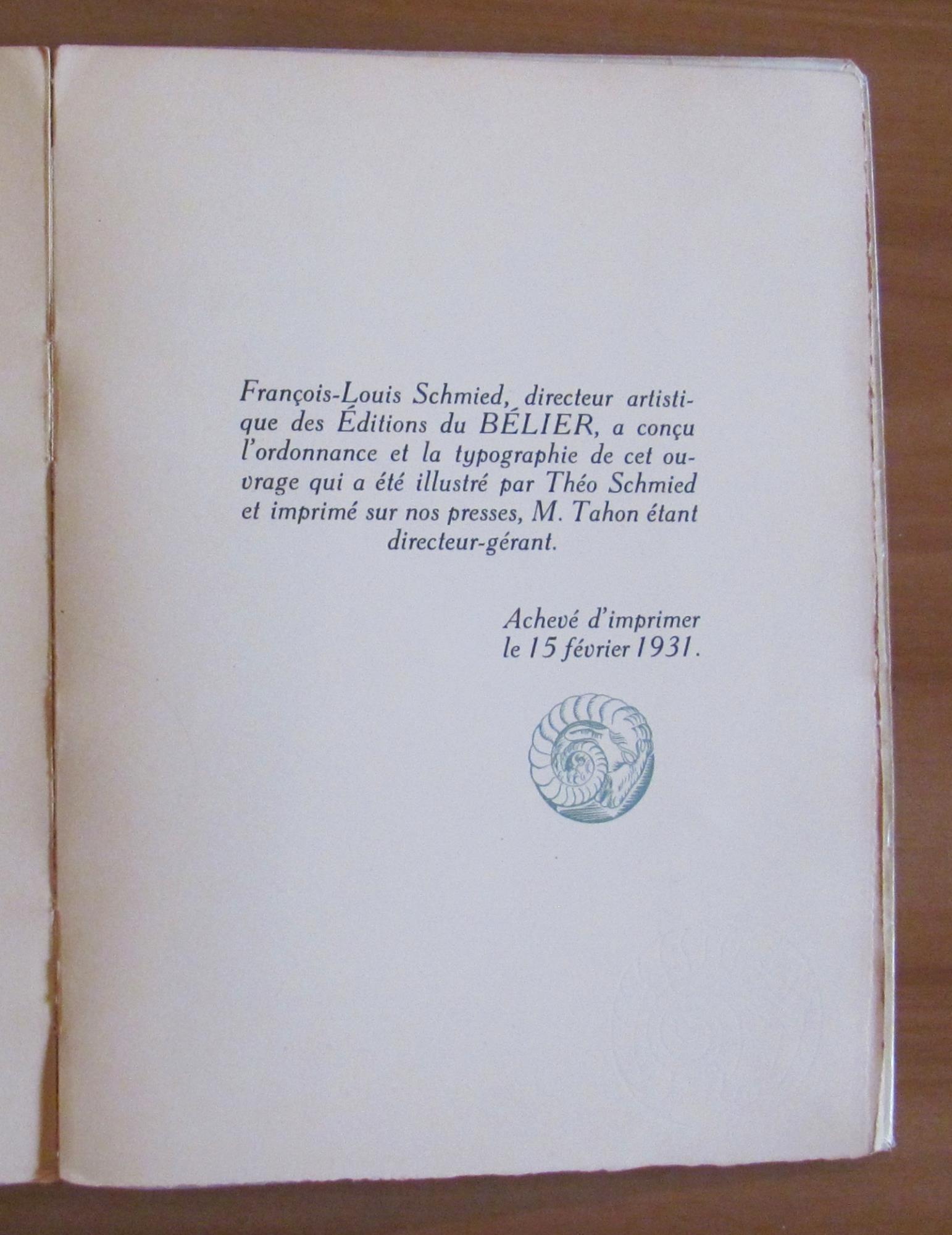 L' AVARE. 1931 - ill. Theo SCHMIED - Tirat. Limitata