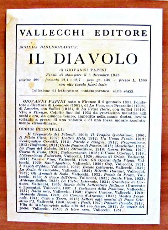 Il Diavolo - Appunti Per Ua Futura Diabolgia - Giovanni Papini - 6