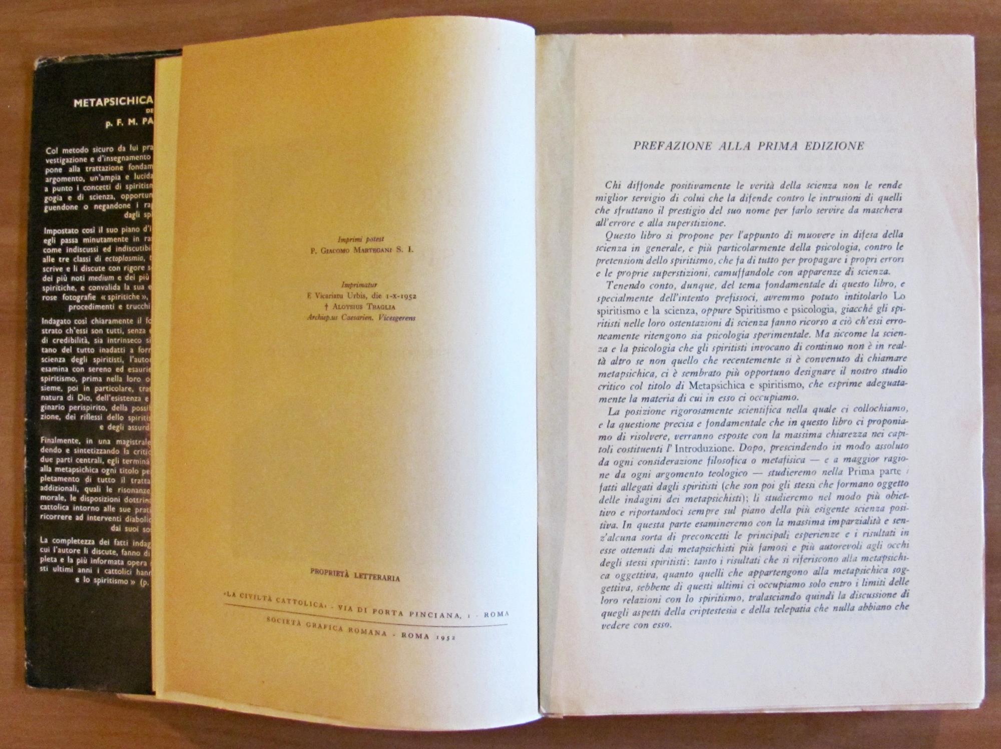 Metapsichica E Spiritismo, 1952