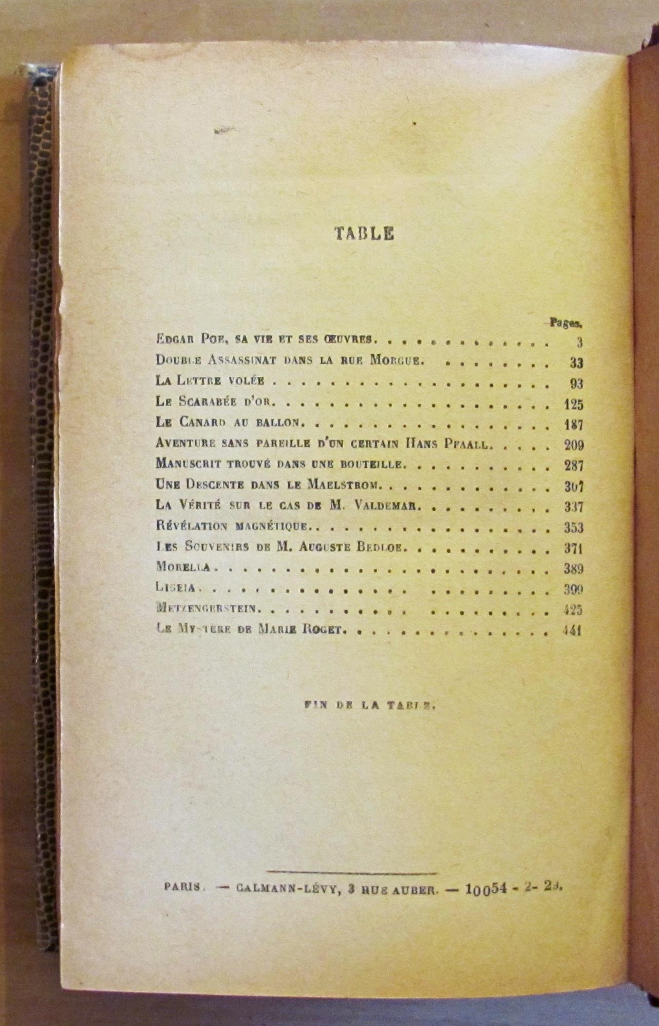 Histoires Extraordinaires - Tradution De Charles Baudelaire