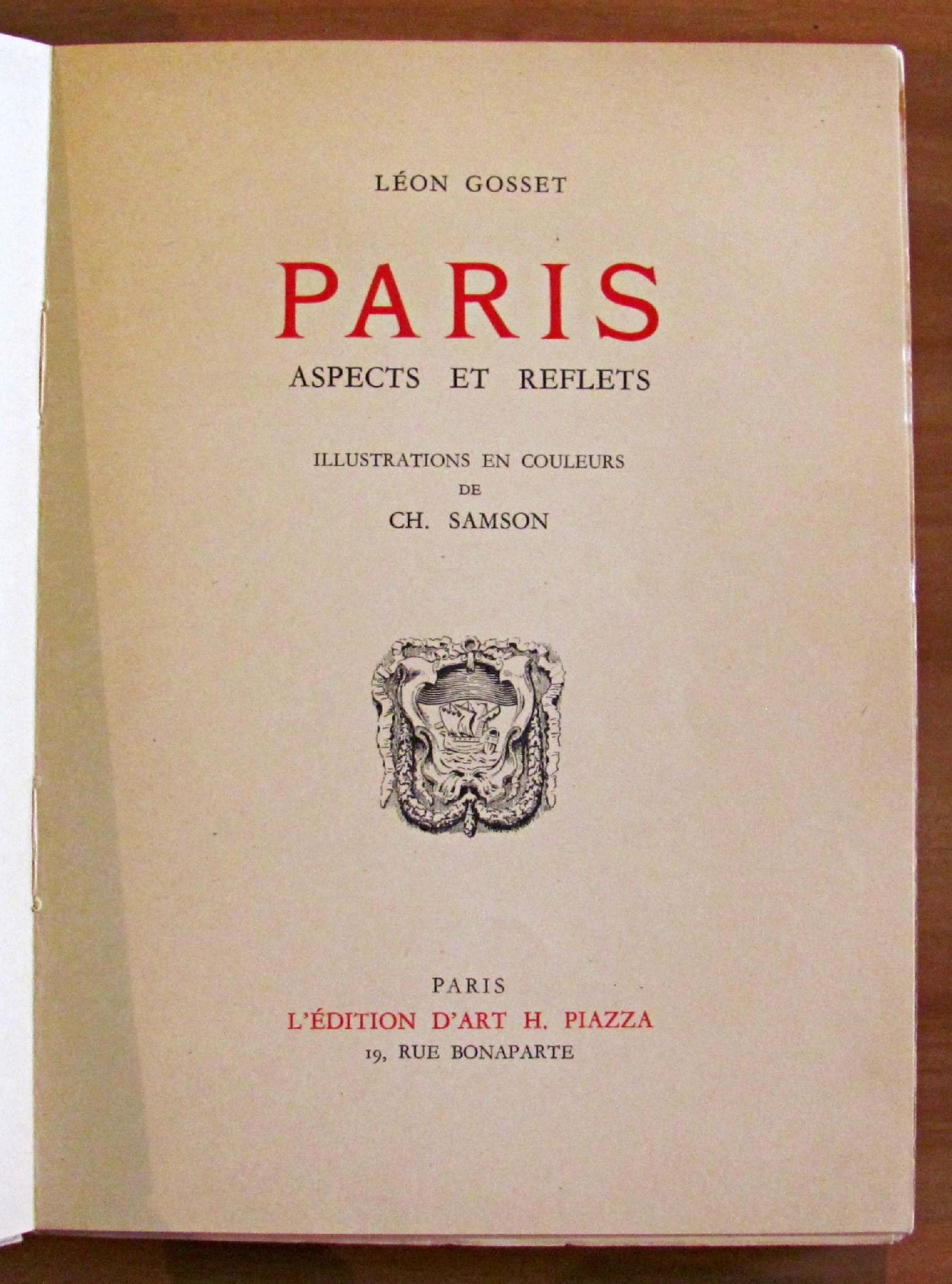 Paris - Aspects Et Reflets Paris Ediz. Dart H. Piazza 1948