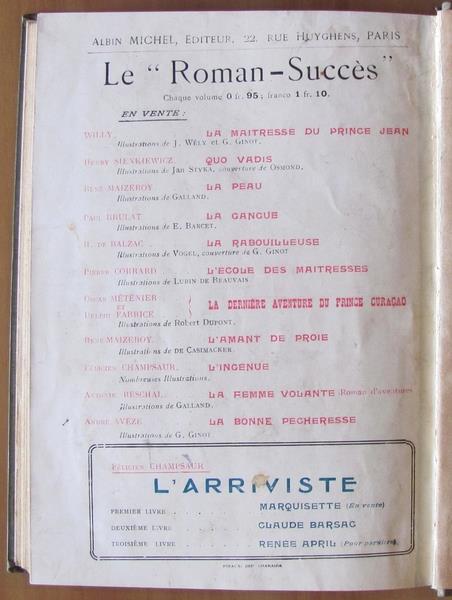 L' Arriviste: Marquisette. Renee April. Claude Barsac - Félicien Champsaur - 2
