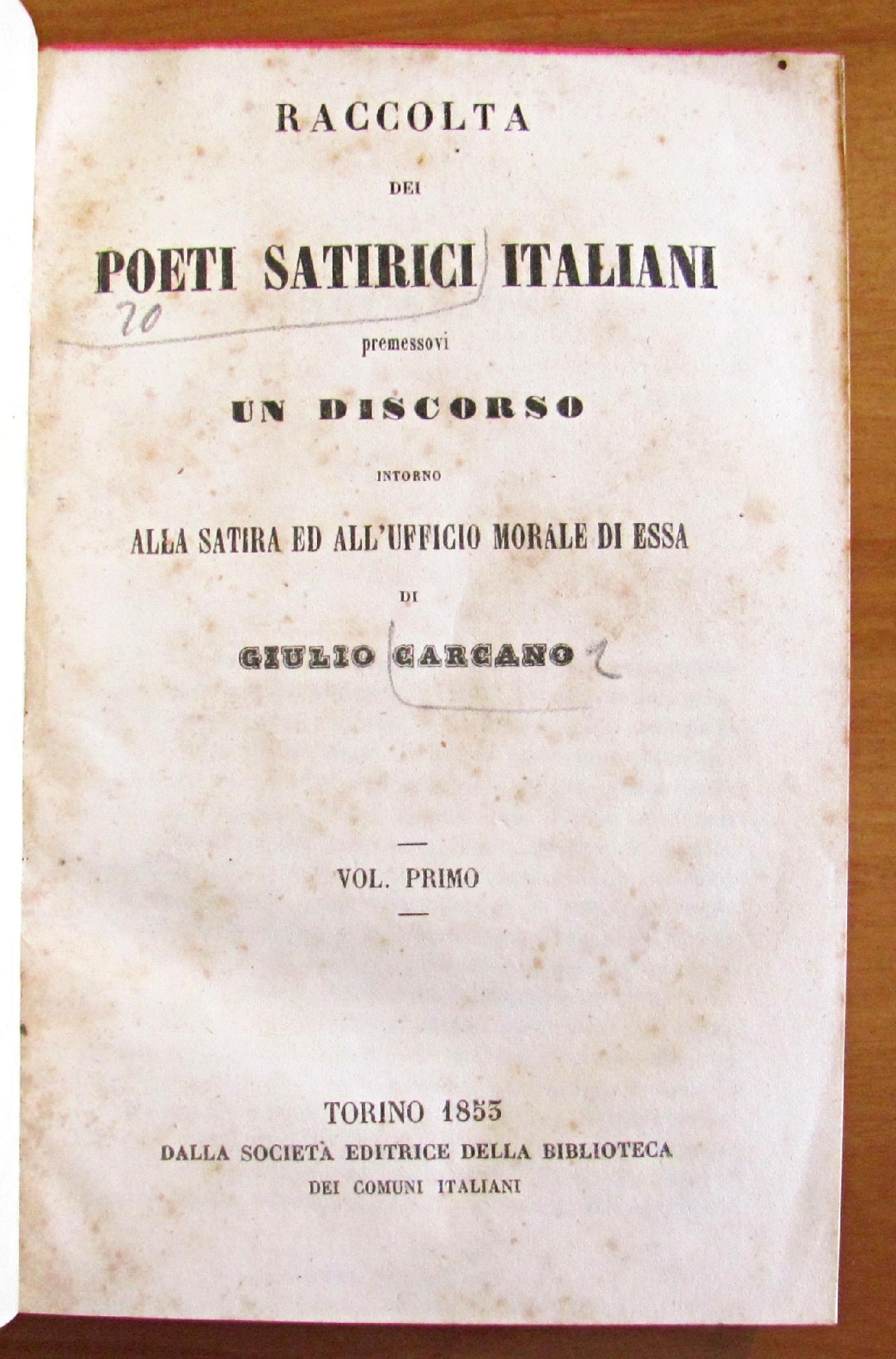 Poeti Satirici Italiani - Voll. I - Ii - Iii - Iv