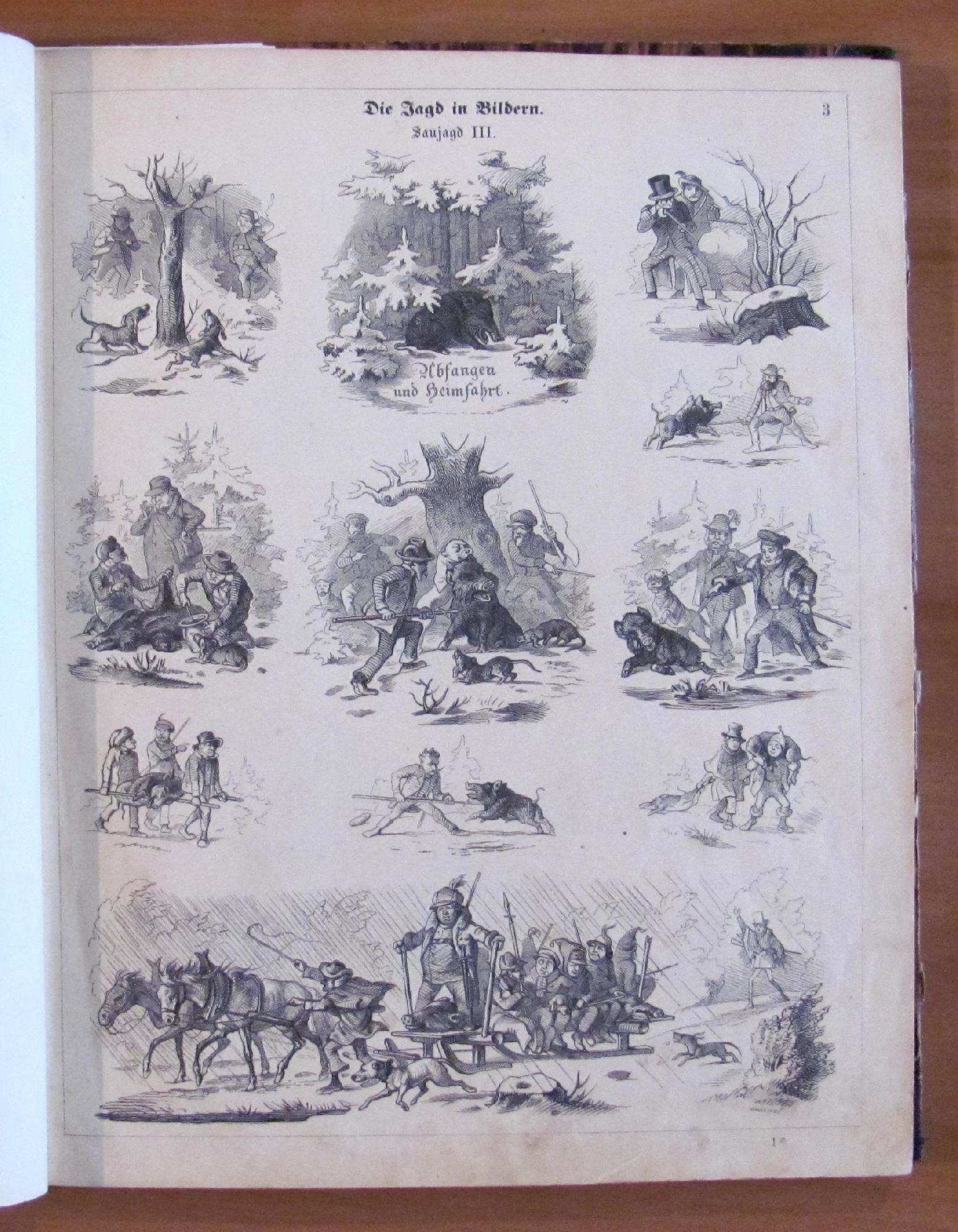 Die Jagd In Bildern - Fine '800 - Ill. Haider - La Caccia