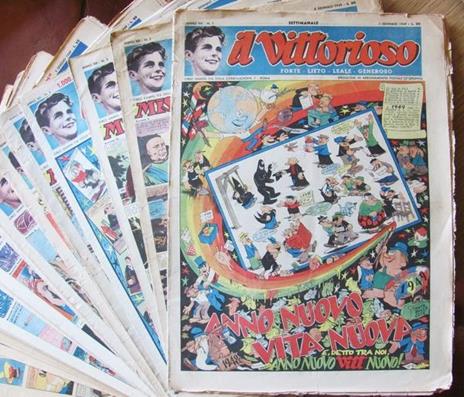 IL VITTORIOSO 1949 - ANNATA COMPLETA 1/52 con Figurine e Jacovitti - copertina