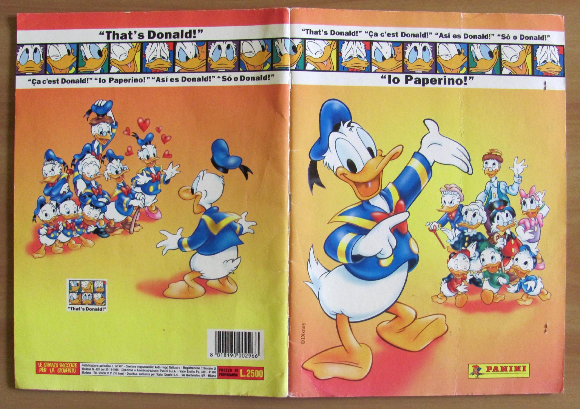 ALBUM FIGURINE PANINI - IO PAPERINO + POSTER Rocchetta + SCATOLA FIGURINE