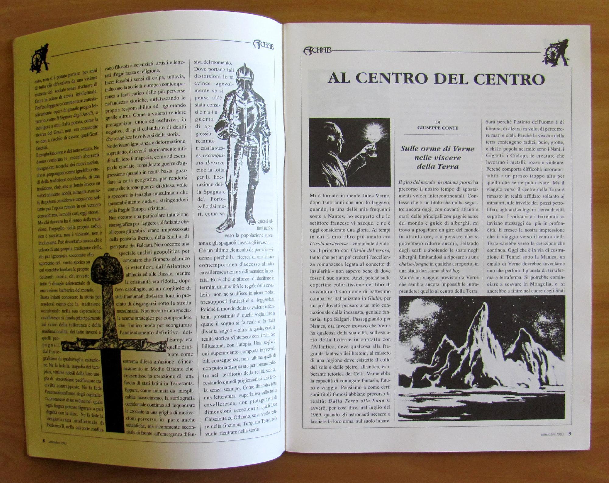 Achab Il Corriere Dell'Avventura N.9, 1993 - Verne, Arcieri E Cavalieri Templari
