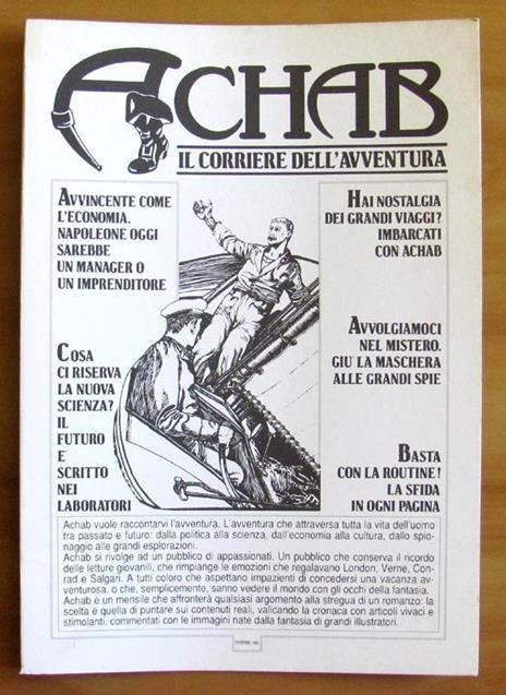 Achab Il Corriere Dell'Avventura - Brochure Pubblicitaria Apribile, 1990 - Rara - copertina