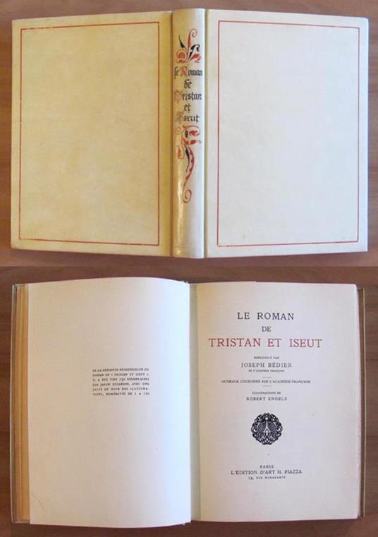 Le ROMAN DE TRISTAN ET ISEUT - Ed Piazza 1939 - ill. ENGELS - 150 esemplari - Joseph Bédier - copertina