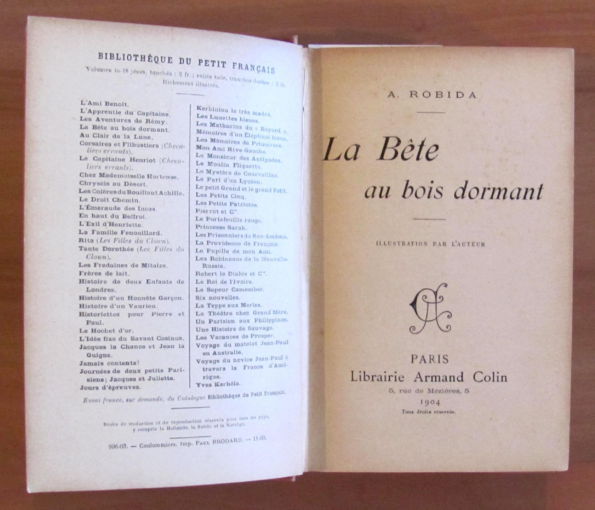 La Bete Au Bois Dormant - Libr. Colin, I Edizione 1904