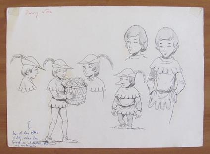 Tavola originale di M.A. JOCCA per Zwerg Nase (Naso di Gnomo), anni '60 Non Firmata - copertina