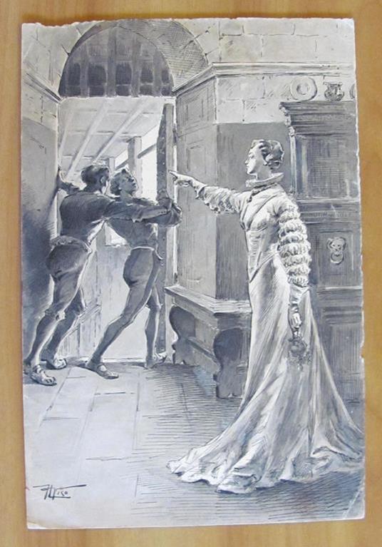 Bella Tavola originale primi '900 - 17x25 in China e Acquarello - Firmata - Anonimo - copertina