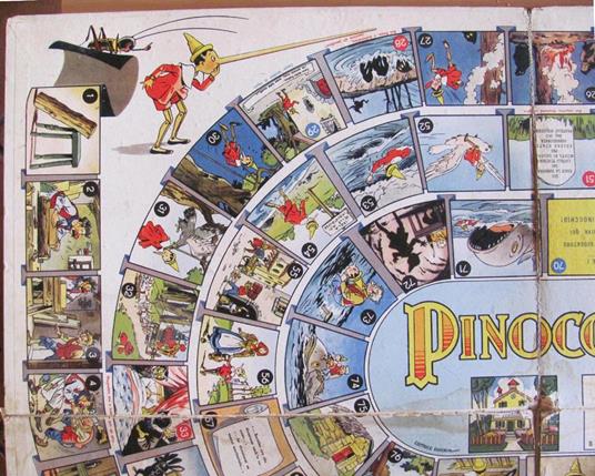 Gioco dell'Oca PINOCCHIO - 1947 - Grande Tabellone ill. SGRILLI - Carlo Collodi - 3