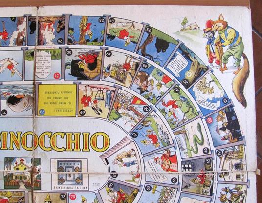 Gioco dell'Oca PINOCCHIO - 1947 - Grande Tabellone ill. SGRILLI - Carlo Collodi - 5