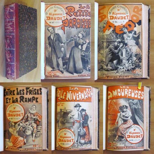 Oeuvres Diverses Et Completes - 5 Libri Rilegati - Ed. Fayard, Fine '800 - Alphonse Daudet - copertina