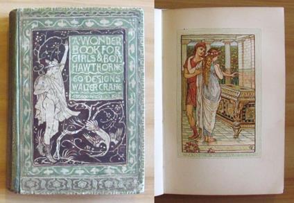 Wonder Book For Gilrs & Boys - Mcilvaine, 1892 Ill. Walter Crane - Nathaniel Hawthorne - copertina