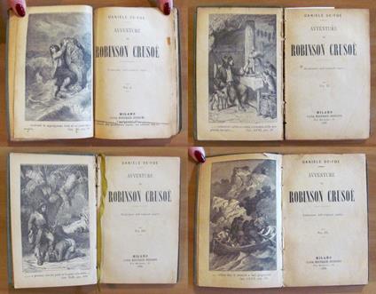Avventure Di Robinson Crusoe' In 4 Volumi Completo - Ed. Guigoni 1885 - Daniel Defoe - copertina