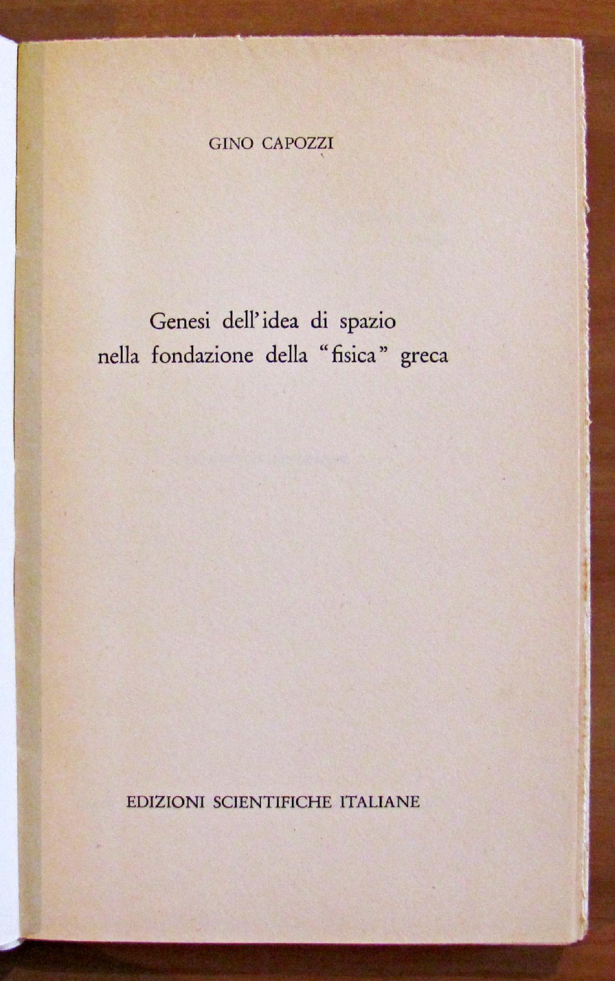 Genesi Dell'Idea Di Spazio