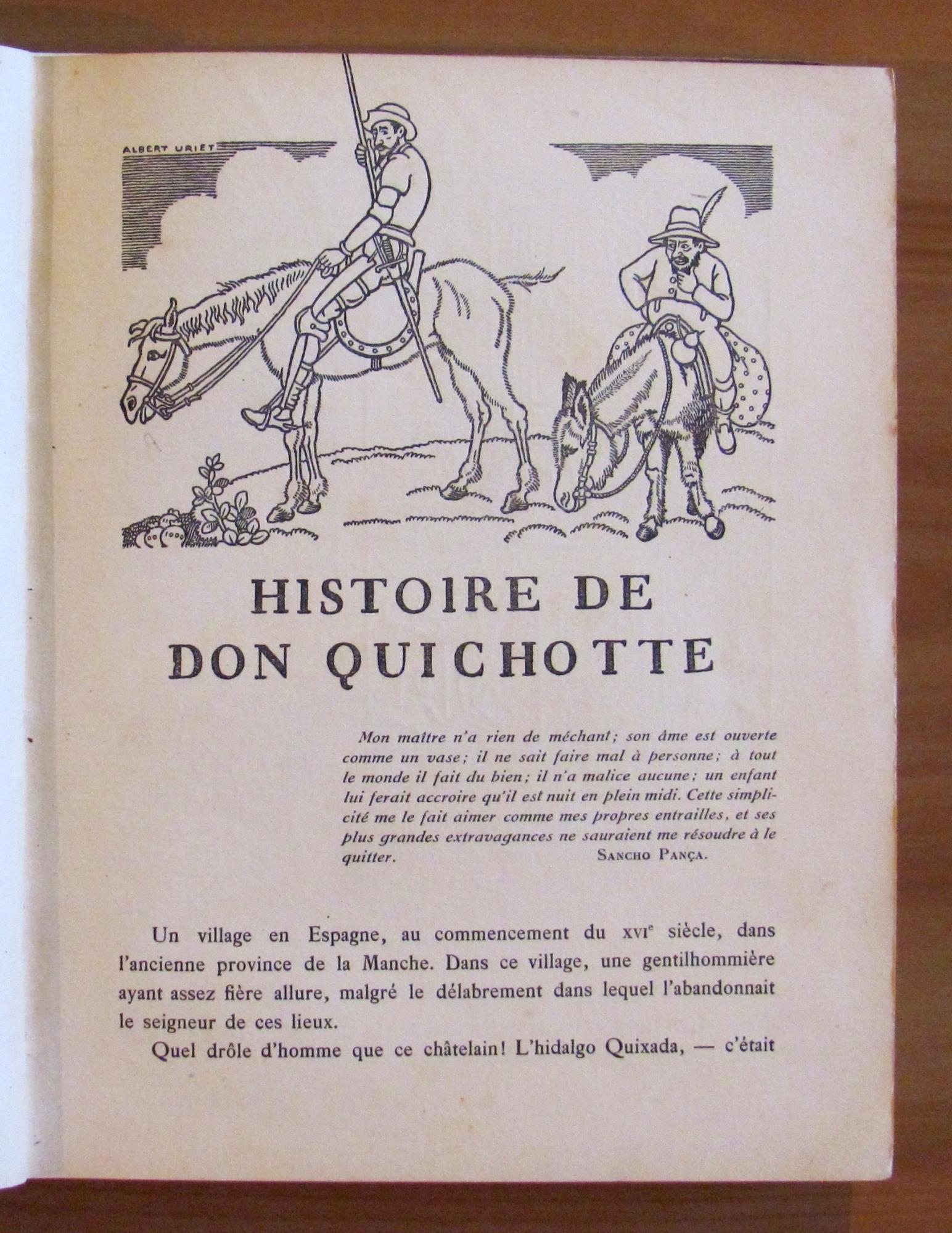 L' ingenieux Hidalgo DON QUICHOTTE de la MANCHE, - ill. A. URIET, 1930