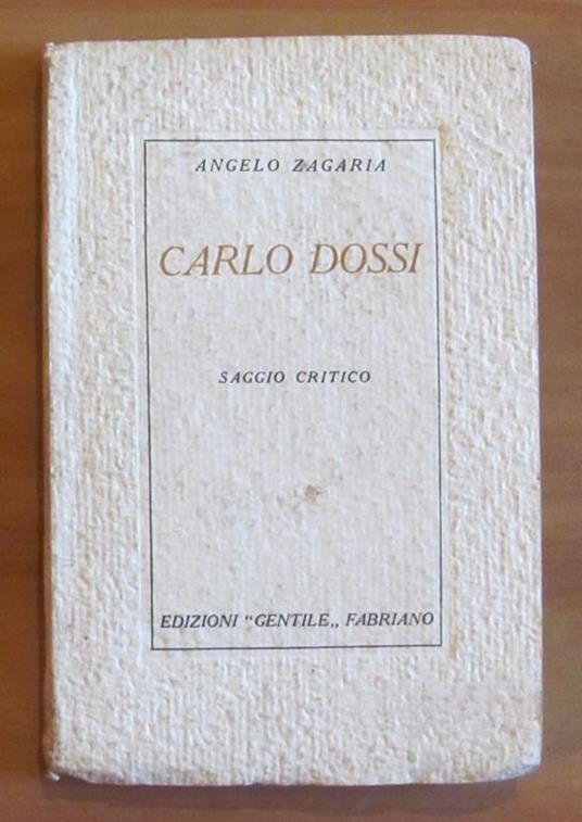 Carlo Dossi - Saggio Critico, I Ed. 1935 - copertina