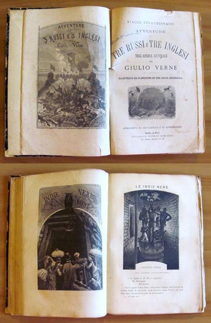 Avventure Di Tre Russi E Tre Inglesi Nell'Afrrica Australe + Le Indie Nere, I Edizione - Jules Verne - copertina