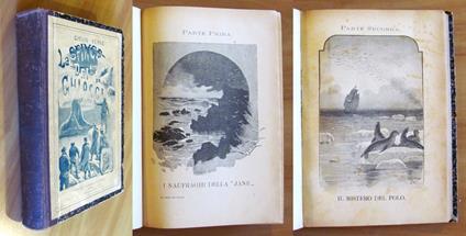 LA SFINGE DEI GHIACCI - Vol. I e II COMPLETO, 1899 - ill. ROUX - Jules Verne - copertina