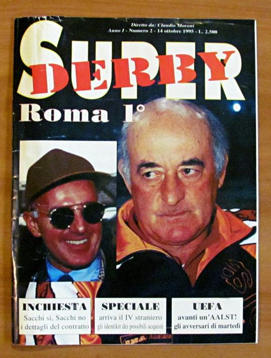 Rivista Settimanale - SUPER DERBY - Anno I N.2 - 14 Ottobre 1995 - AS Roma - POSTER BALBO - copertina