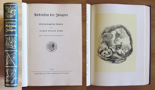 ROBINSON DER JUNGERE - Ein Lesebuch fur Kinder, 1934 - ill. RICHTERS - Joachim Heinrich Campe - copertina