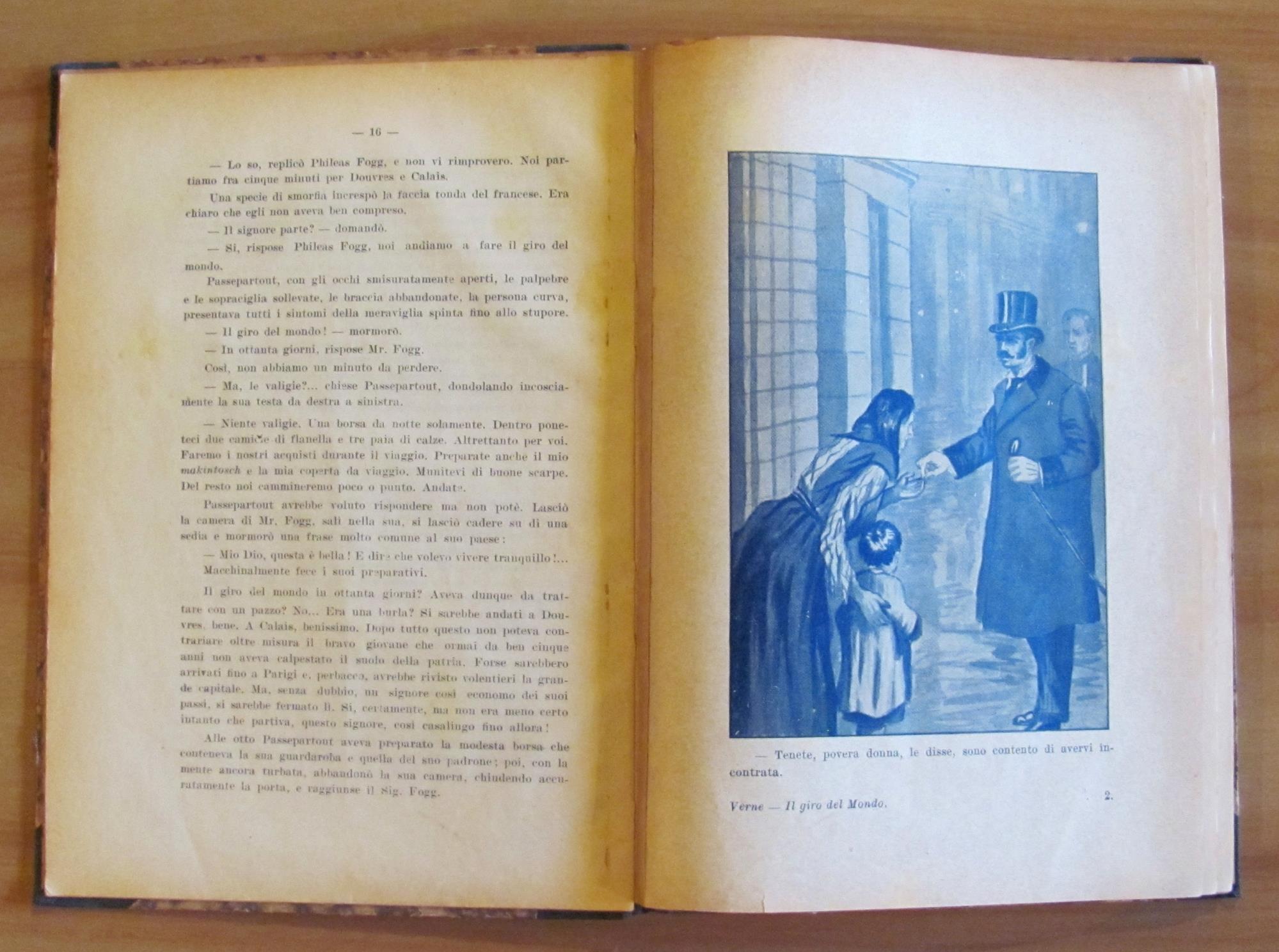 IL GIRO DEL MONDO IN 80 GIORNI, I ed. primi '900 - ill. SCALIA